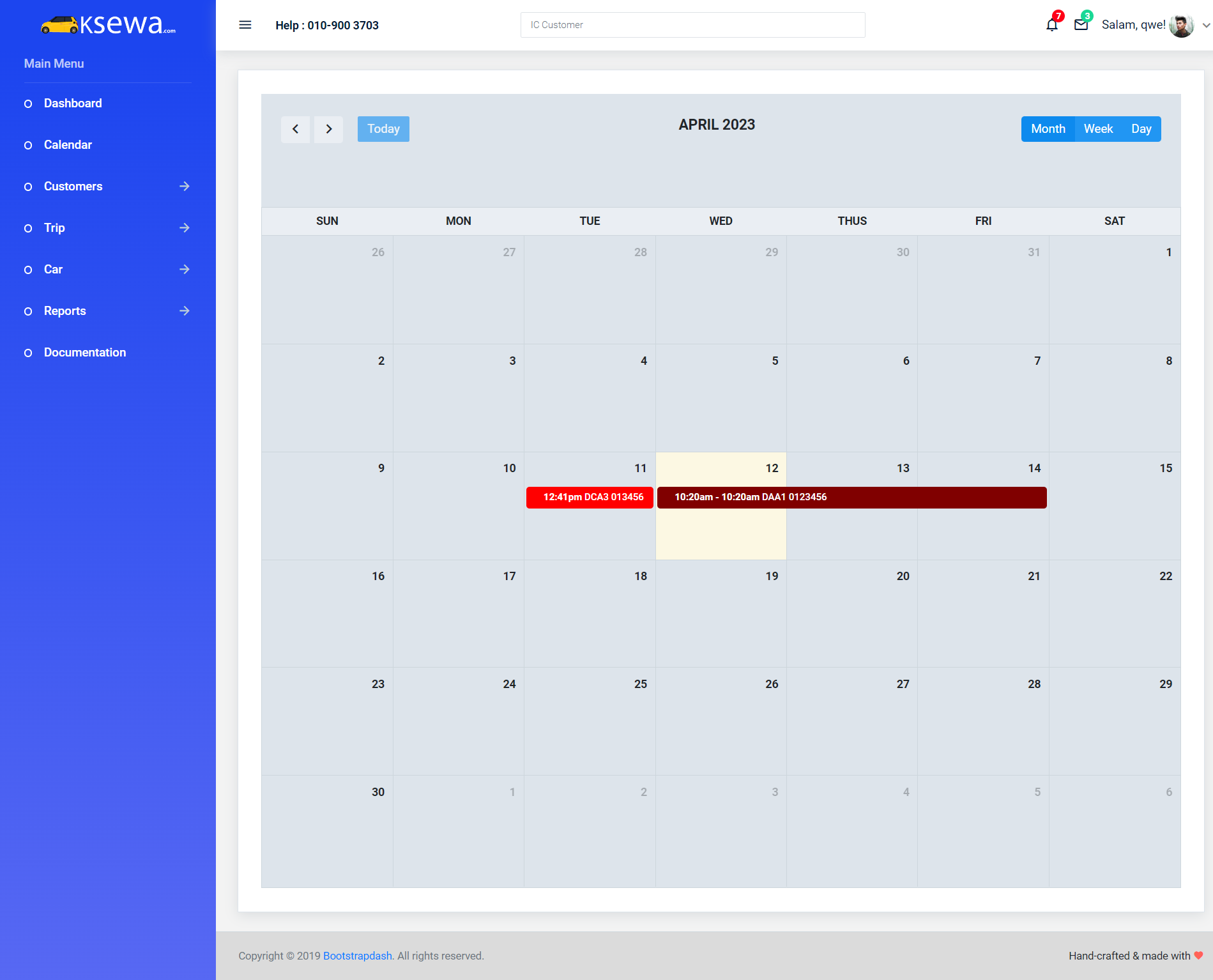 calendar page